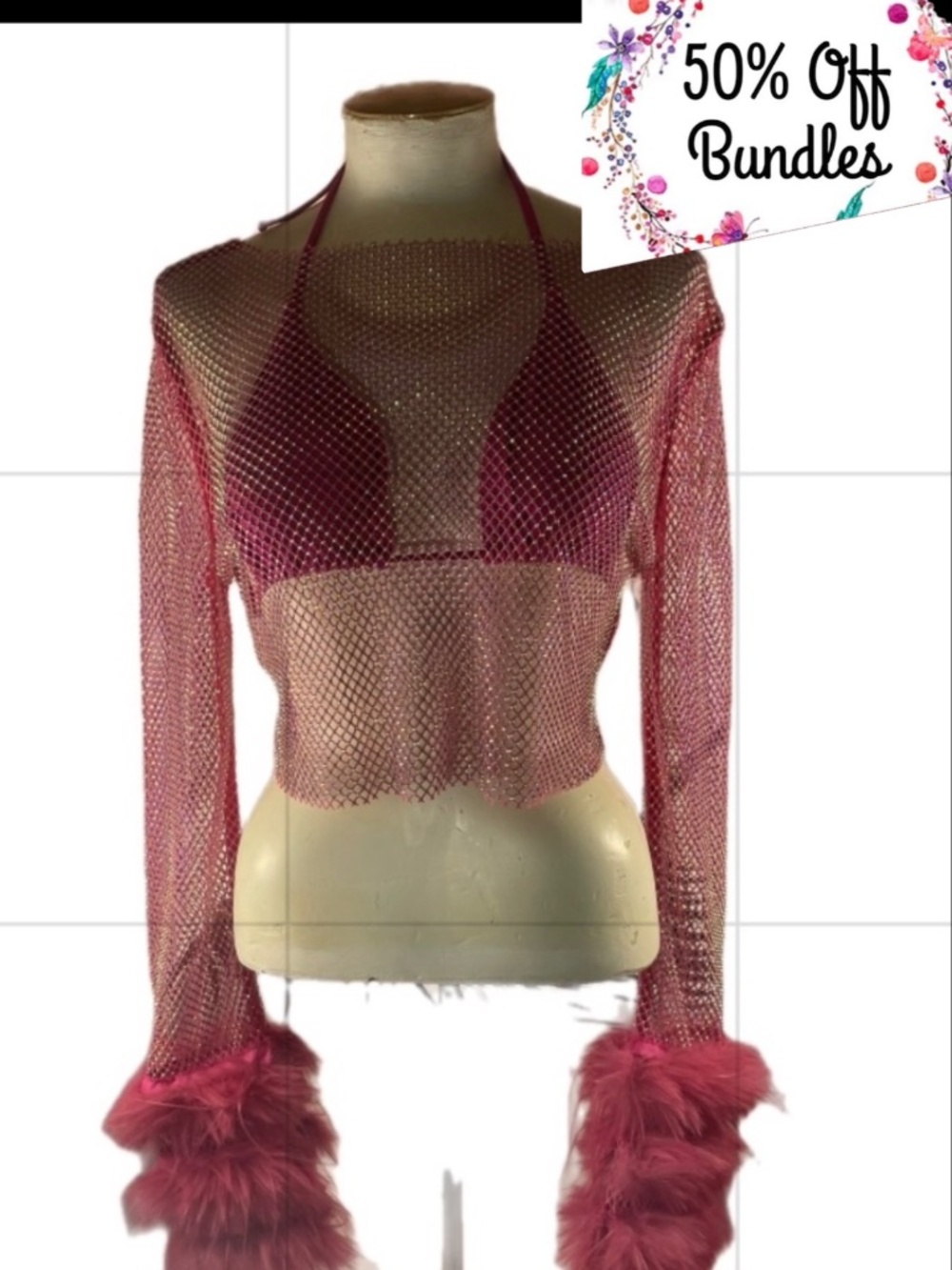 Hot Pink Festival Mesh Top